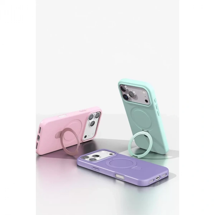 İphone 17 Pro Max Regal Magsafe Standlı Kapak - Lila