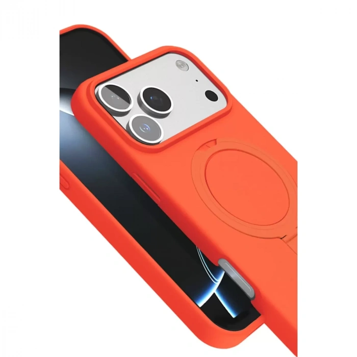 İphone 17 Pro Max Regal Magsafe Standlı Kapak - Turuncu