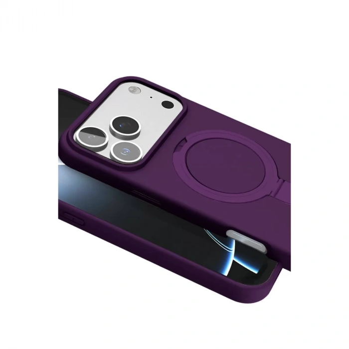 İphone 17 Pro Regal Magsafe Standlı Kapak - Derin Mor