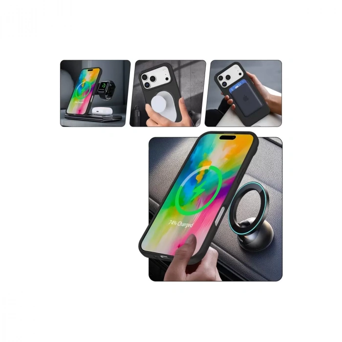İphone 17 Pro Regal Magsafe Standlı Kapak - Titan Gri