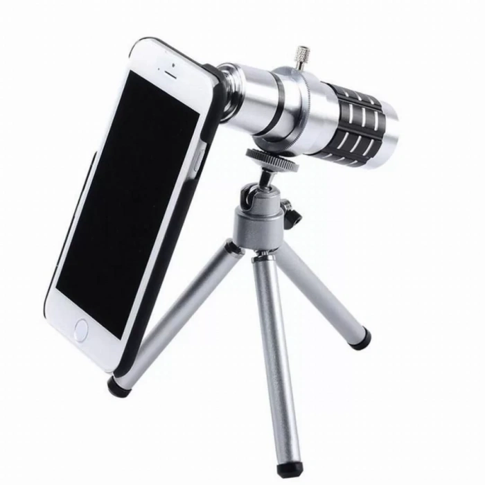 Iphone 5 5S - Iphone 4 4S Için Alüminyum 14X Optik Zoom Yakından Görüntü Çekme Dürbün