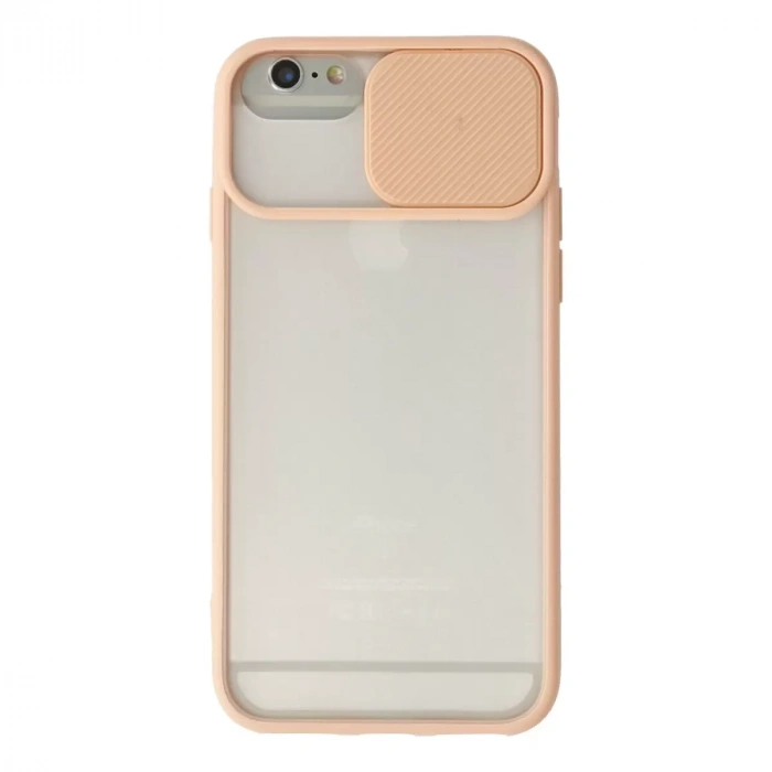 İphone 6 Plus Kılıf Palm Buzlu Kamera Sürgülü Silikon - Pembe