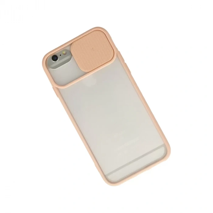 İphone 6 Plus Kılıf Palm Buzlu Kamera Sürgülü Silikon - Pembe