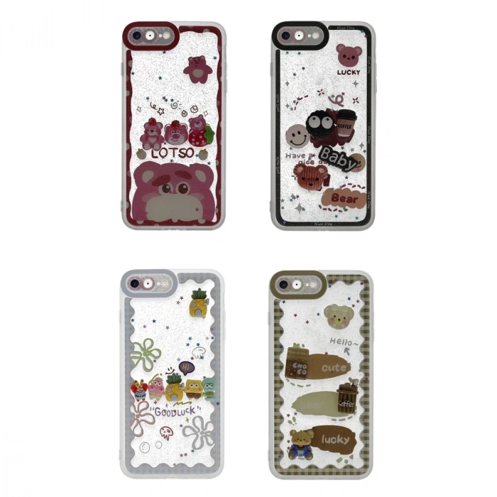 İphone 7 Kılıf Sweet Desenli Silikon Kapak - Pembe