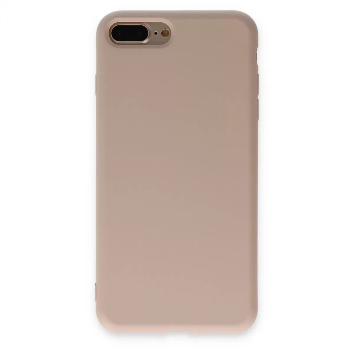 İphone 7 Plus Kılıf Nano İçi Kadife Silikon - Pudra