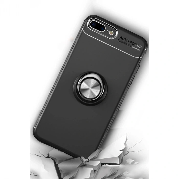 İphone 7 Plus Kılıf Range Yüzüklü Silikon - Kırmızı