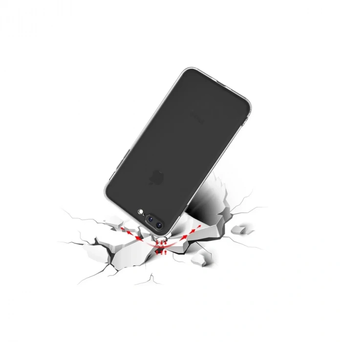 İphone 8 Plus Kılıf Deluxe 2mm Şeffaf Silikon