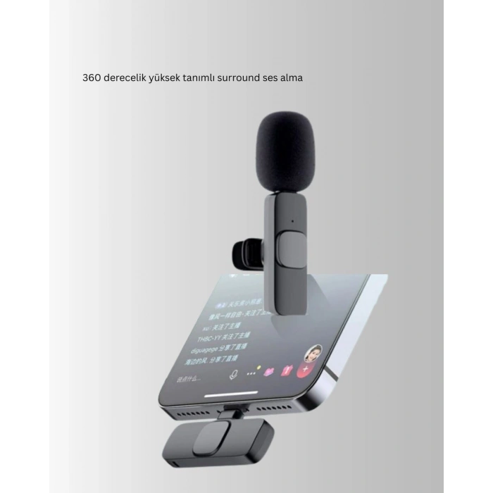 iPhone Uyumlu Çift Mikrofonlu Kablosuz Yaka Seti Profesyonel Ses