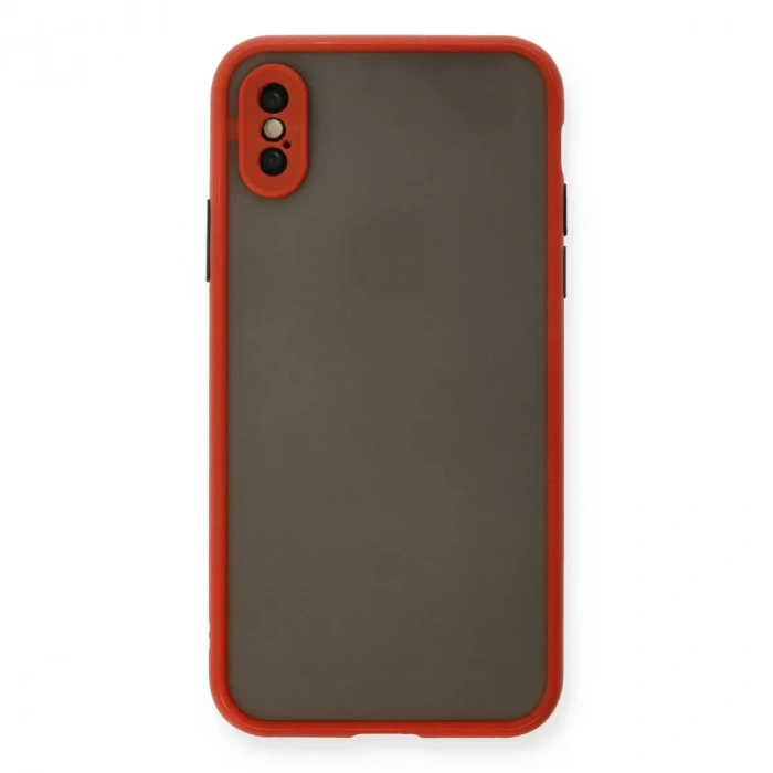 İphone X Kılıf Montreal Silikon Kapak - Kırmızı