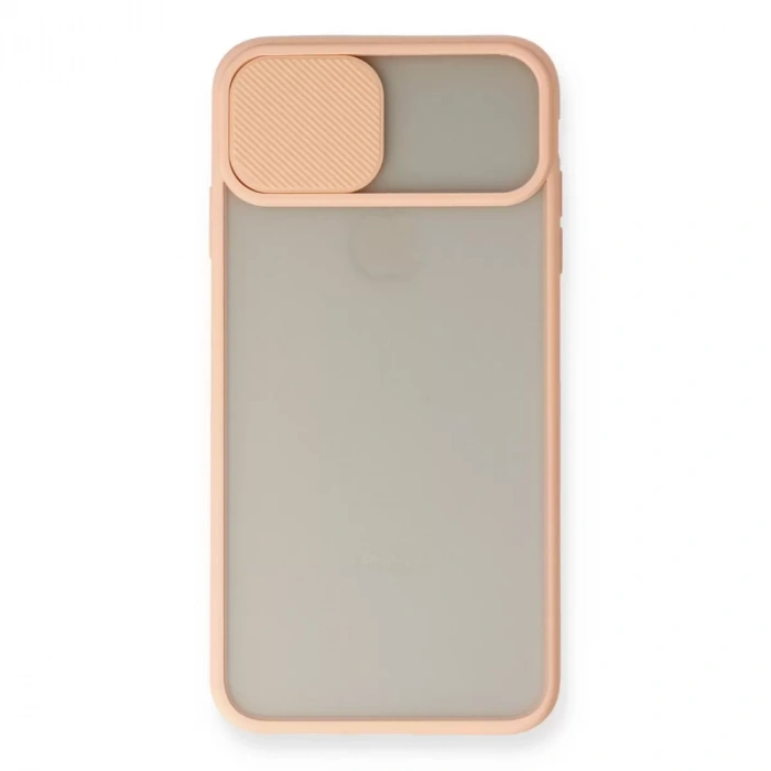 İphone X Kılıf Palm Buzlu Kamera Sürgülü Silikon - Pembe
