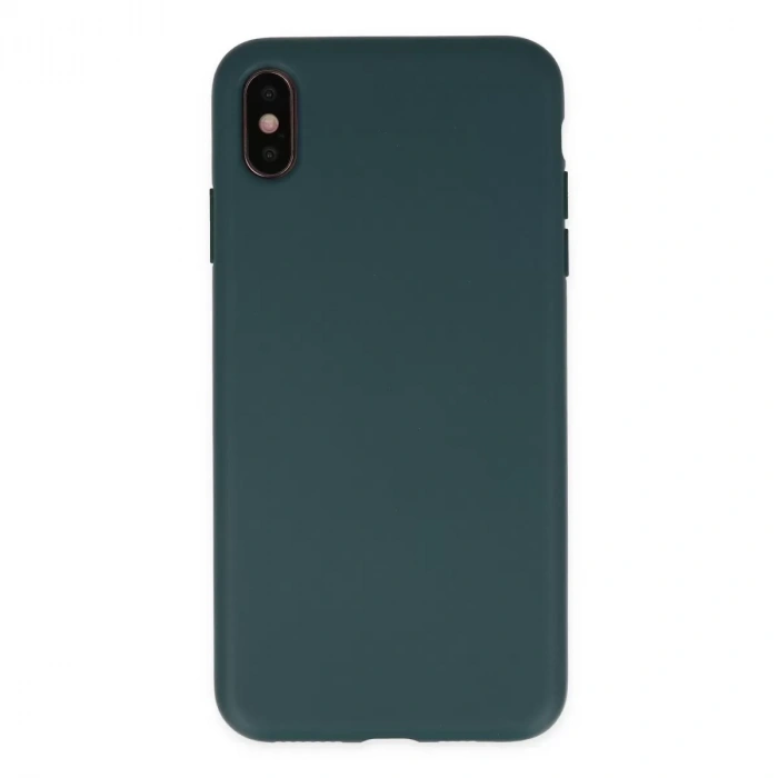 İphone Xs Max Kılıf Nano İçi Kadife Silikon - Koyu Yeşil