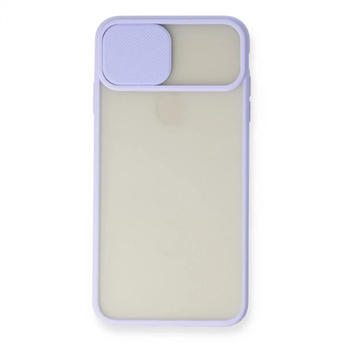 İphone Xs Max Kılıf Palm Buzlu Kamera Sürgülü Silikon - Lila