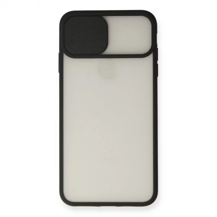İphone Xs Max Kılıf Palm Buzlu Kamera Sürgülü Silikon - Siyah