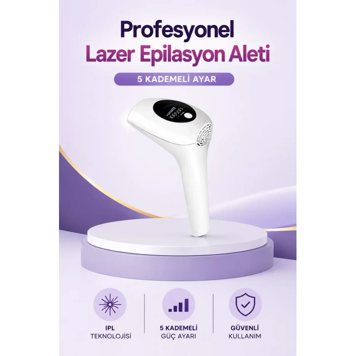 IPL Lazer Epilasyon Aleti 5 Kademeli Güç Ayarlı