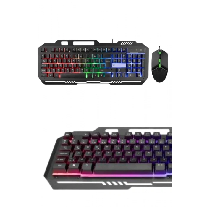 Işıklı Oyuncu Q Klavye Mouse Seti Siyah Gaming Oyuncu Klavye Yeni Nesil