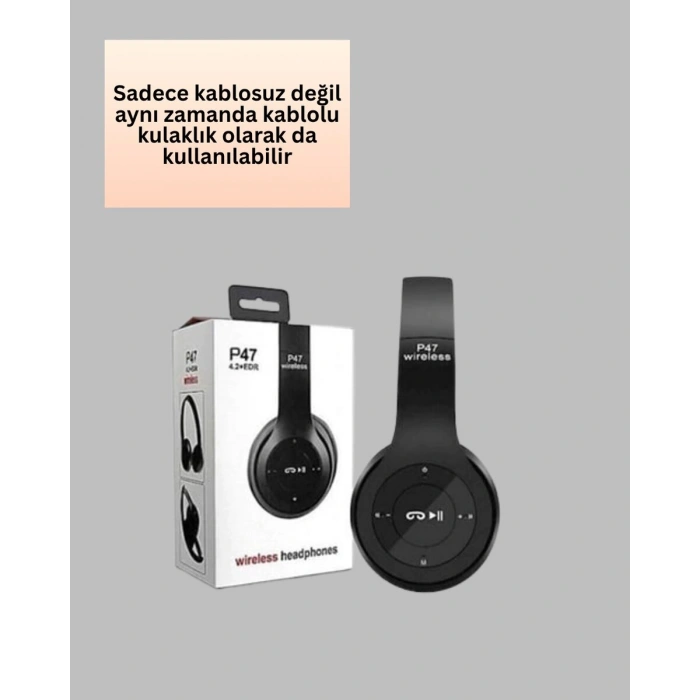 Kablolu & Kablosuz Kullanım Seçeneği Sunan Stereo Bluetooth Kulaklık