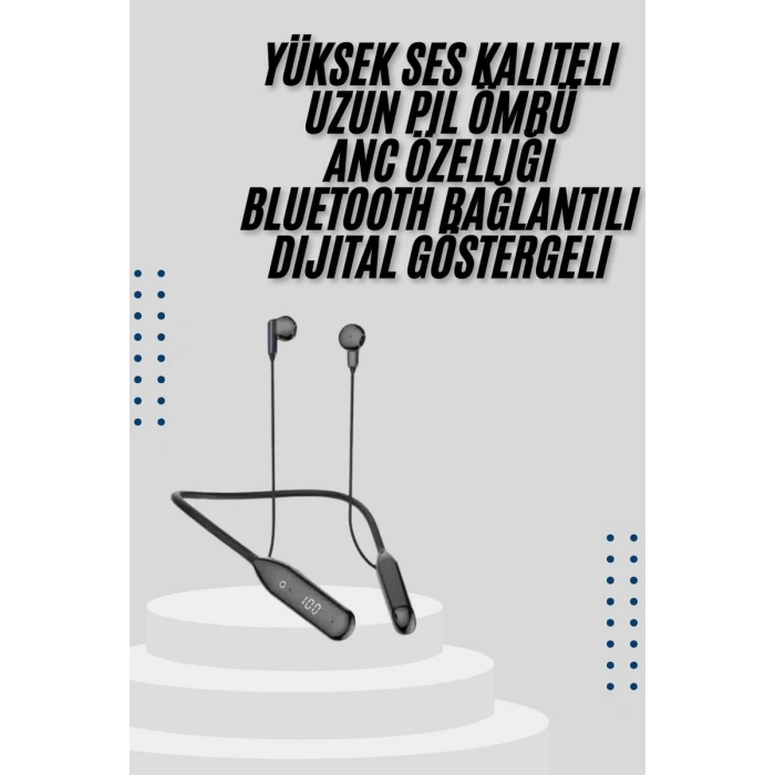 Kablolu Kulak İçi Bluetooth Kulaklık 100 Saat ANC Özellikli Boyun Bantlı