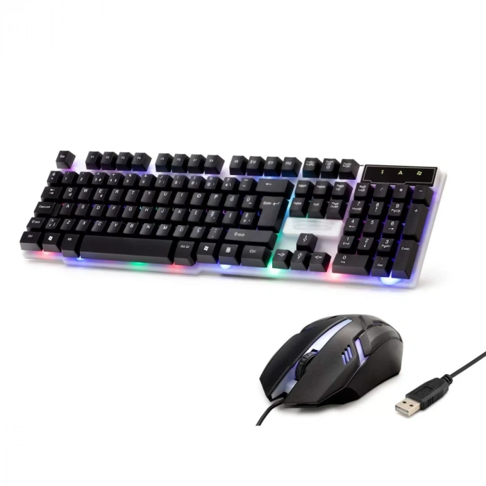 Kablolu Oyuncu Klavye Mouse Set Led Q Siyah H837Q
