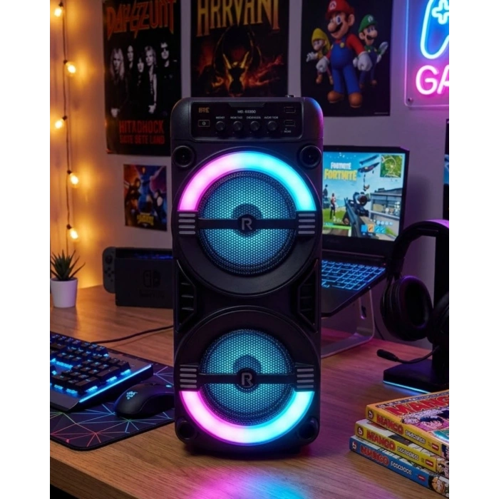 Kablosuz Bluetooth Hoparlör LED Işıklı USB ve TF Kart Destekli