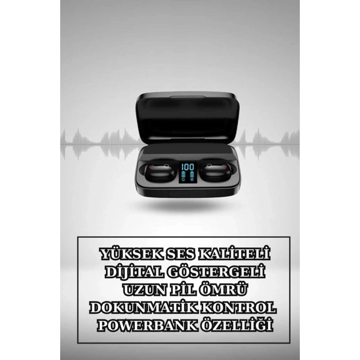 Kablosuz Bluetooth Kulaklık ve Kordon Hediyeli Akıllı Saat Nabız Ölçer Uzun Pil Ömrü