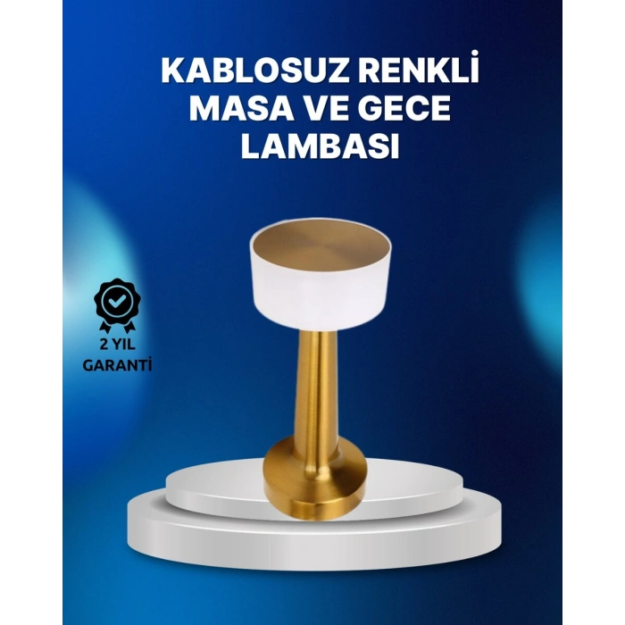 Kablosuz Dokunmatik Masa Lambası – Şık Modern Metal Gövde USB Şarjlı