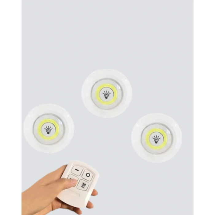 Kablosuz Gün Işığı 3’lü LED Spot Lamba Kumandalı