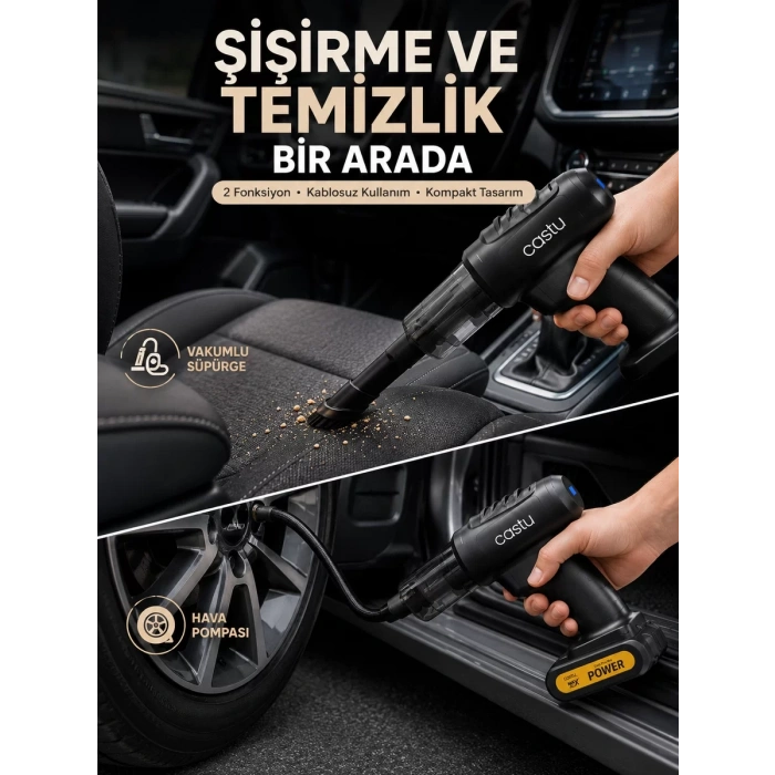 Kablosuz Hava Pompası ve Vakumlu El Süpürgesi