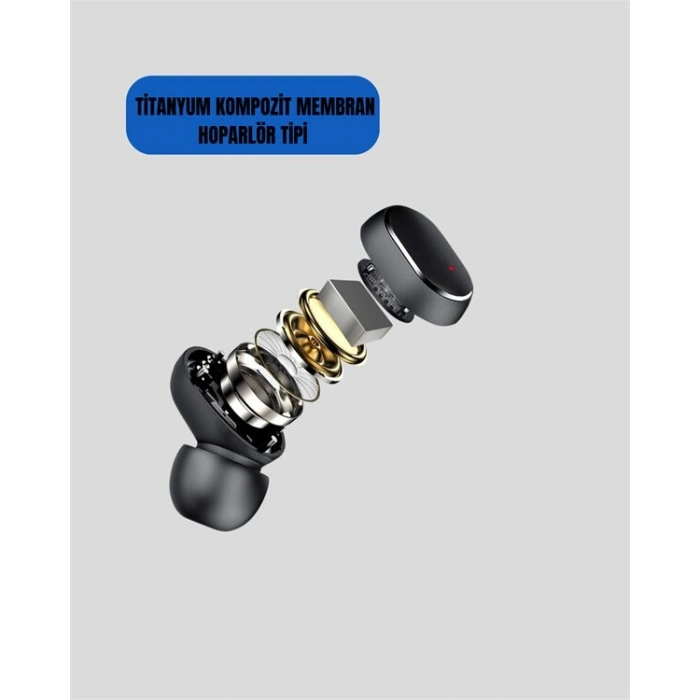 Kablosuz Kulak İçi Bluetooth Kulaklık Stereo Dokunmatik Kontrollü Kulaklık