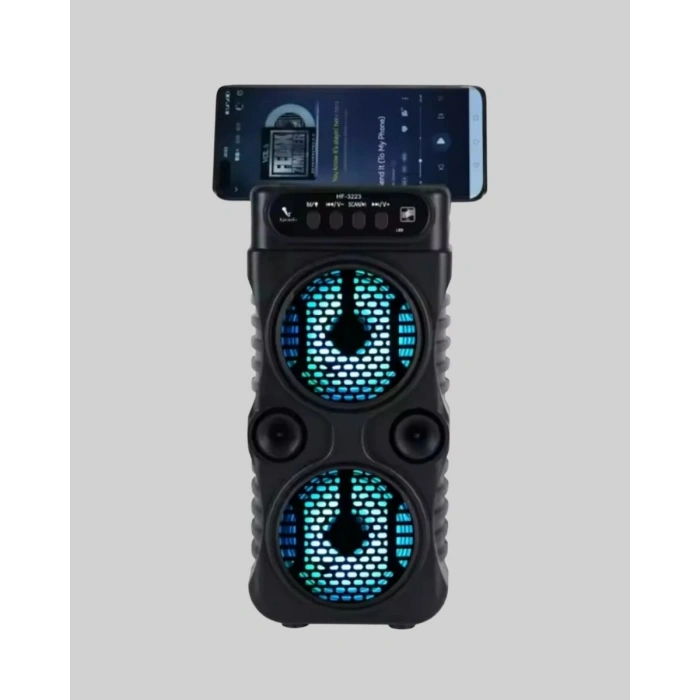 Kablosuz LED Işıklı Bluetooth Hoparlör – FM Radyolu Mikrofon Girişli