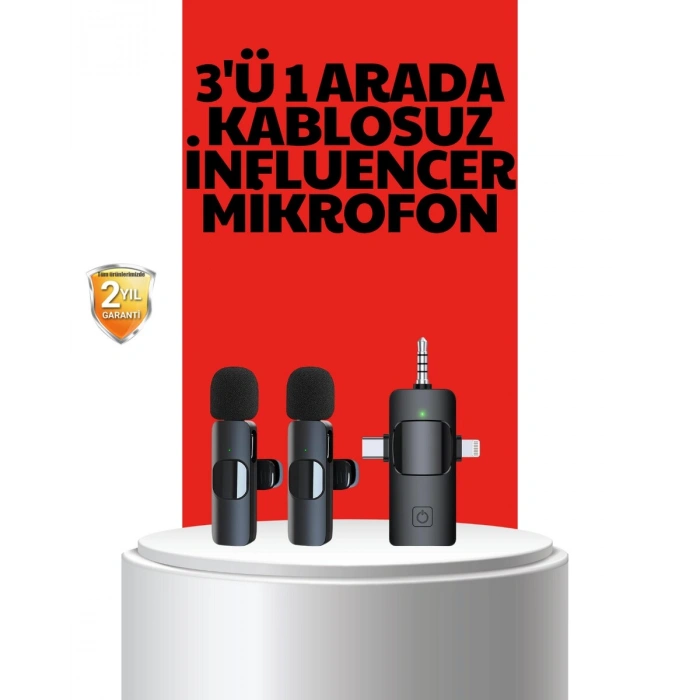 Kablosuz Mikrofon - Telefon ve Bilgisayar Uyumlu