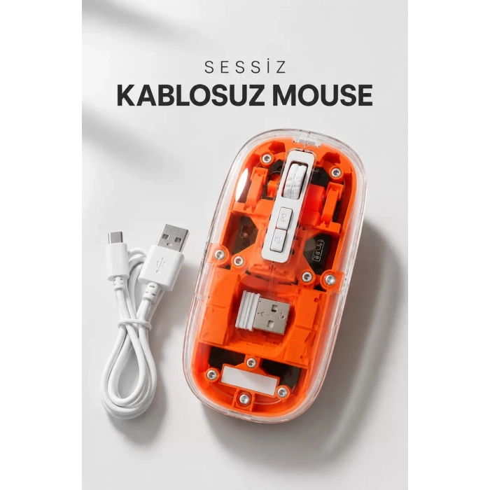 Kablosuz Mouse Fare 5.0 Bluetooth Bağlantılı USB Girişli