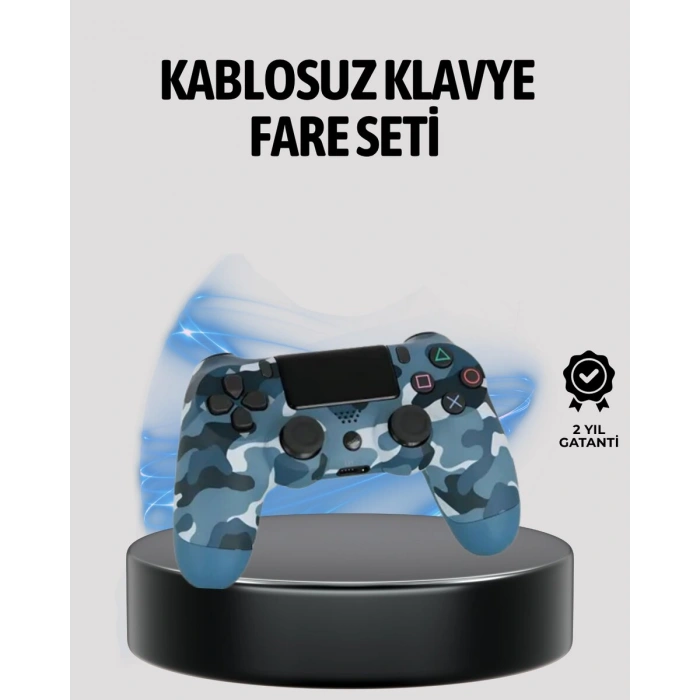 Kablosuz PS4 Controller Çift Motorlu Dayanıklı Gamepad