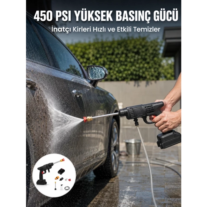 Kablosuz Taşınabilir Basınçlı Yıkama Tabancası Köpük Şişeli