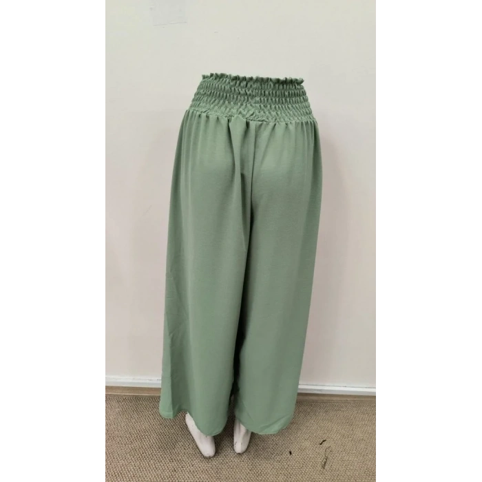 Kadın Beli Lastikli Bağcıklı önü Asimetrik Detaylı Aerobin Pantolon