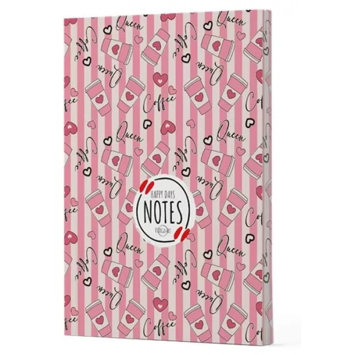 Kahve 8 - Yan Boyamalı Çizgili Defter