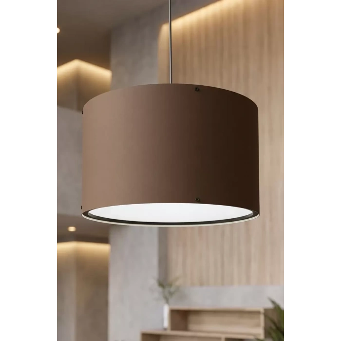 Kahverengi Kumaş Başlıklı Sarkıt Avize 35 CM