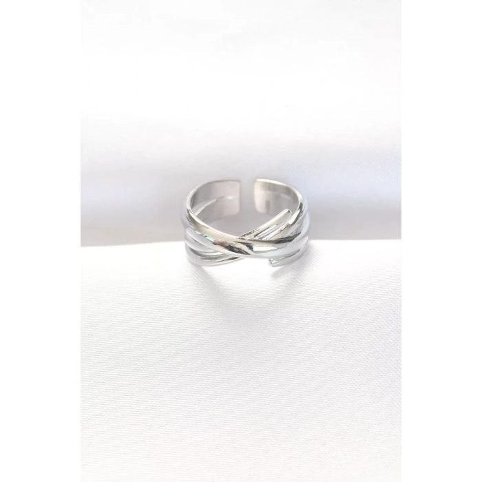 Kalın Silver Renk Ayarlanabilir Yüzük - TJ-BYK3102