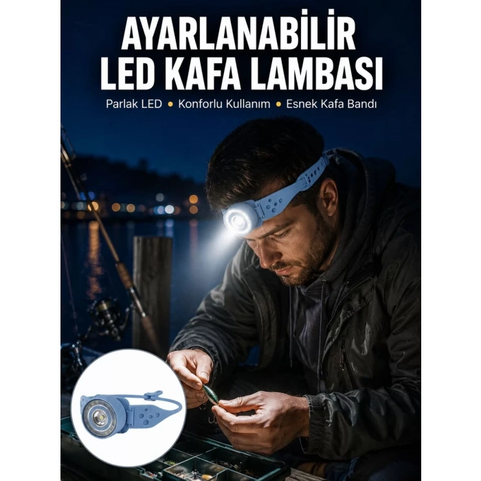 Kampçı Kafa Lambası Su Geçirmez Çok Modlu LED Yeni Nesil