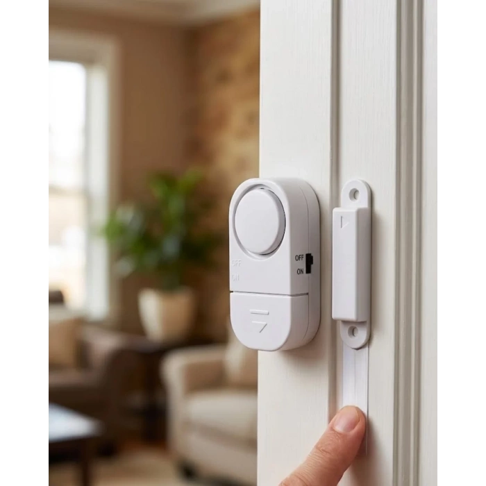 Kapı Alarmı Pencere Sensörü 90 dB Sesli Güvenlik Sistemi Kolay Montajlı