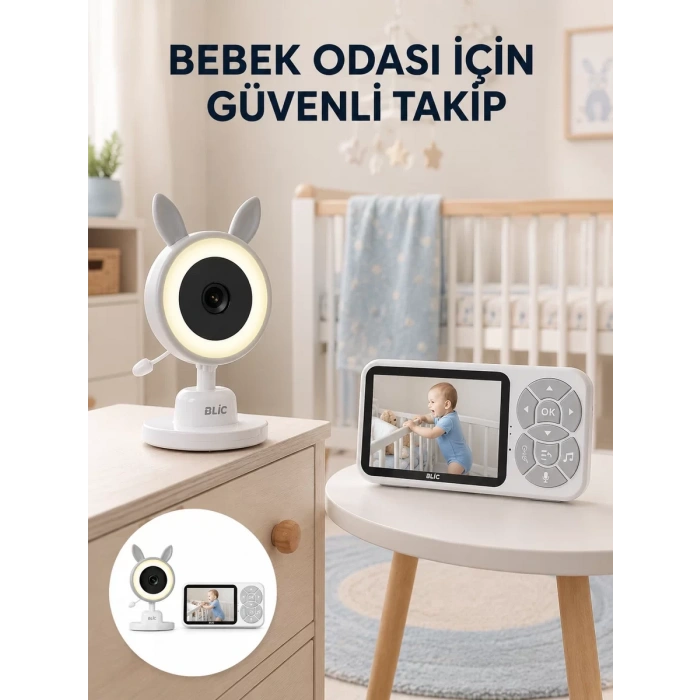 Karşılıklı Sesli Bebek Kamerası 4x Zoom Sıcaklık Sensörlü Yeni Nesil