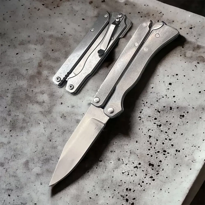 Katlanan Kelebek Çakı Metalik 15 Cm