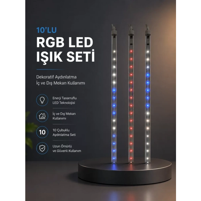 Kayan Yıldız Efektli RGB LED Işık Seti İç ve Dış Mekan Kullanımı