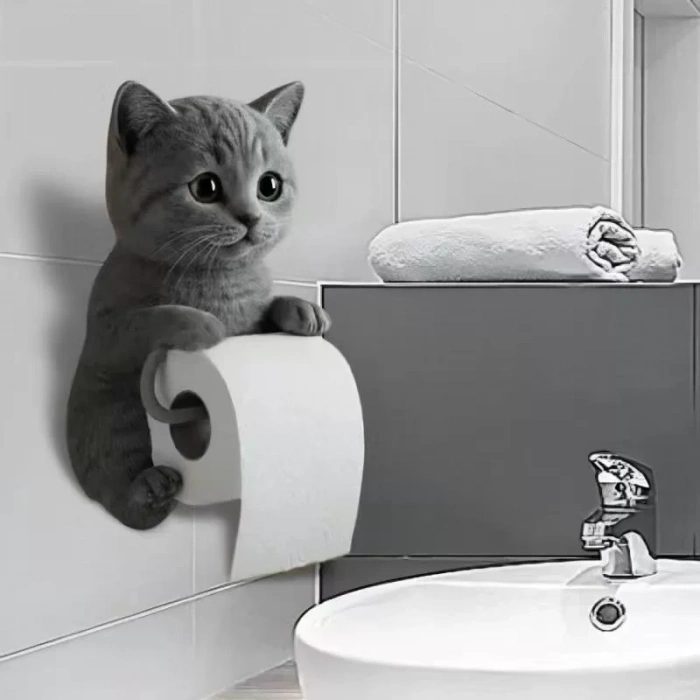 Kedi Tasarımlı Tuvalet Kağıtlığı