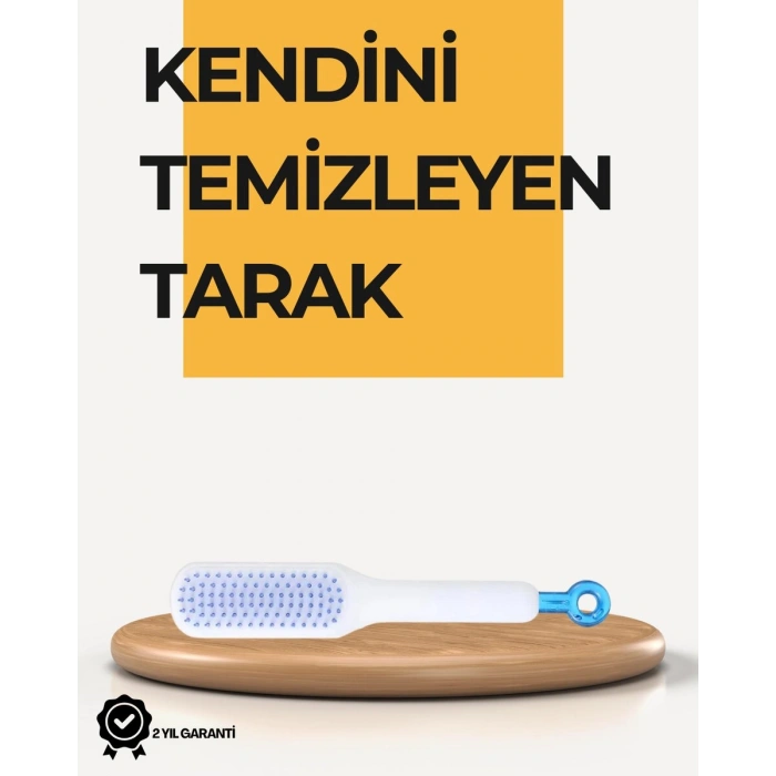 Kendi Kendini Temizleyen Saç Tarağı – Anti-Statik Silikon Uçlu ABS Malzeme 22x4 cm