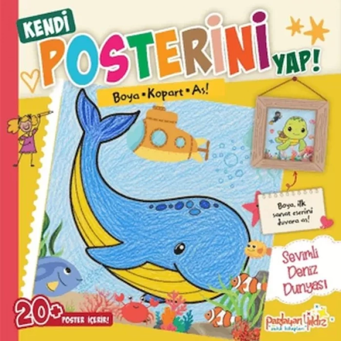 Kendi Posterini Yap! Boya Kopart As! Sevimli Deniz Dünyası