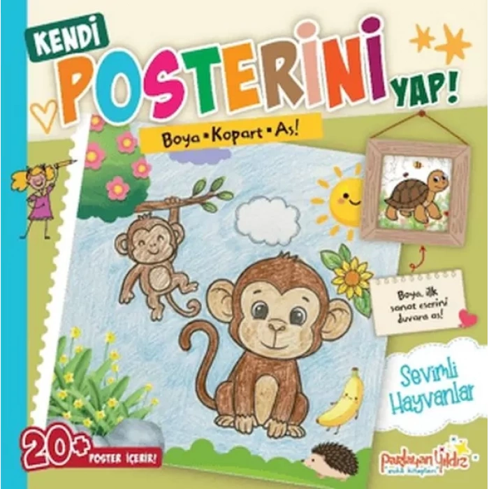 Kendi Posterini Yap! Boya Kopart As! Sevimli Hayvanlar