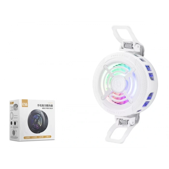 Klipsli Telefon Soğutucu Fan Rgb Beyaz K56