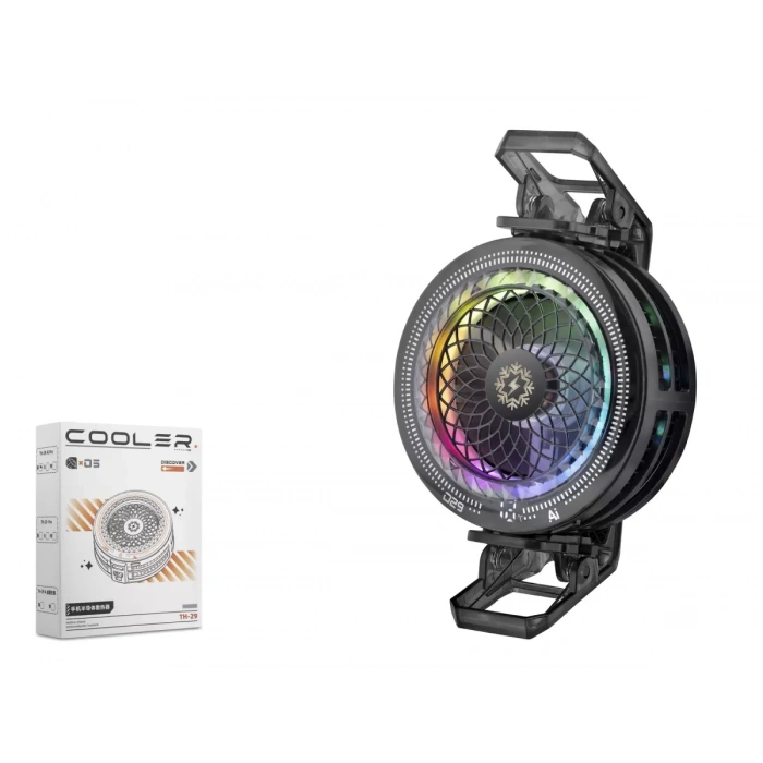 Klipsli Telefon Soğutucu Fan Rgb Isı Göstergeli Siyah TH29