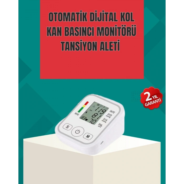 Kol Tipi LCD Ekranlı Elektronik Tansiyon Monitörü
