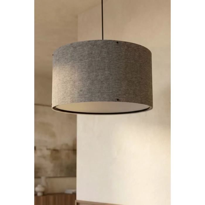 Koyu Gri Kumaş Başlıklı Sarkıt Avize 35 CM